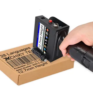 Secagem rápida 12,7mm Lote Mfg Exp Código De Barras Handheld Inkjet Print Product Qr Code Printer Inkjet On Wood