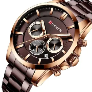 Top nouveau CURREN 8358 nouvelle montre de sport hommes mode décontracté Quartz montre-bracelet affaires messieurs en acier inoxydable horloge cadeau