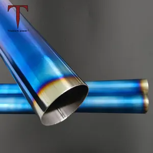 블루 번트 배기 파이프 팁 스테인레스 머플러 배기 범용 티타늄 배기 파이프 자동차 용
