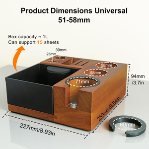 Support de Tamper en Bois Double Paroi à Ressort, Organisateur d'Outils de Barista, Station de Compactage, Boîte à Expresso - Product Image 4