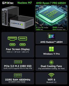 GMKtec Oculink M7 AMD Ry-zen 7 PRO 6850H Mini PC Gamer 2 * USB4 2 * DDR5 2*2,5G LAN Gaming Computadora de escritorio Win-dows 11 WiFi6 Nuevo - Product Image 3