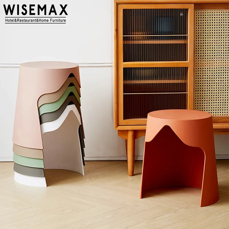 WISEMAX FURNITURE北欧の家具子供用プラスチック読書椅子幼稚園カラフルなプラスチック製スタッカブルラウンドチェア子供用