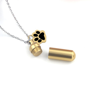 Kalung Gantungan Kalung untuk Wanita, Tempat Abu Tulang Hewan Peliharaan, Kristal, Baja Anti Karat, Kalung Gantung untuk Anjing, Liontin Kenangan - Product Image 3