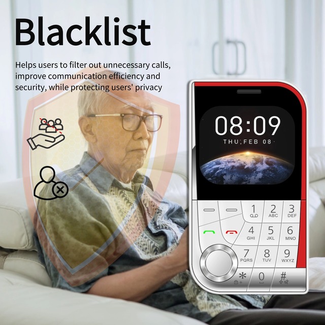 Dual SIM Senior Mobile Phone Big Buttons Blacklist Function FM Radio V10 Model