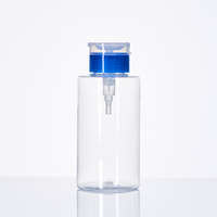 Bouteille à pompe en plastique PET cylindrique personnalisée 200 ml 250 ml pour le maquillage et le dissolvant de vernis à ongles Haute qualité