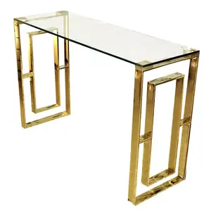 Gold Nesting Tables Clear Glass Top Coffee Table Desk Living Room Furniture