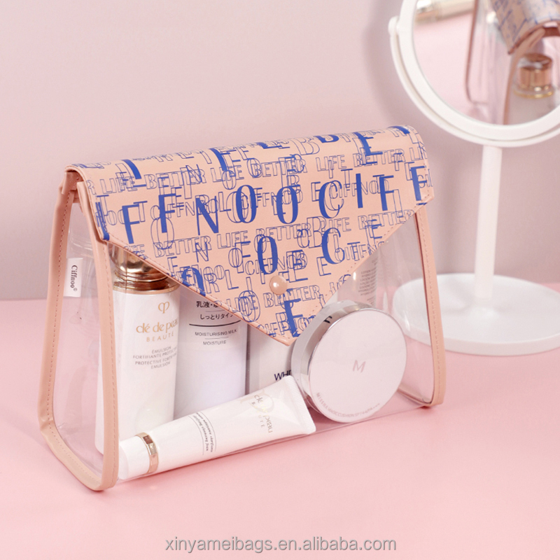 custom makeup transparent travel bag 200 ct Clear Vinyl Size makeup case Clear Makeup Bag, Clear Travel