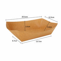 Barquettes jetables en papier kraft pour frites, ailes de poulet, idéales pour la restauration, les événements, les food trucks et les plats à emporter