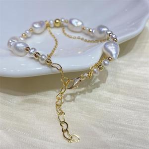 Pulsera de Perlas Barrocas de Agua Dulce de Diseño Original Zhizhen, Estilo Ins, Diseño de Nicho, Doble Capa, Pulseras de Eslabones de Cadena Sin Moda - Product Image 4