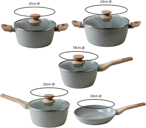Ensemble d'Ustensiles <span class=keywords><strong>de</strong></span> <span class=keywords><strong>Cuisine</strong></span> en Gros Granit Marbre Aluminium - Product Image 6