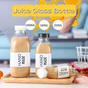 ขวดแก้วใสทรงเหลี่ยมฝรั่งเศสขนาด 8 ออนซ์ 12 ออนซ์ 16 ออนซ์ 250 มล. 350 มล. 500 มล. 950 มล. สำหรับน้ำผลไม้ พร้อมฝาเกลียวปิดสนิท - Product Image 2