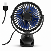 Ventilateur de table USB portable, petit ventilateur de bureau, 3 vitesses, flux d'air puissant, ultra silencieux, avec pince pour bureau, chambre, dortoir, salle de sport