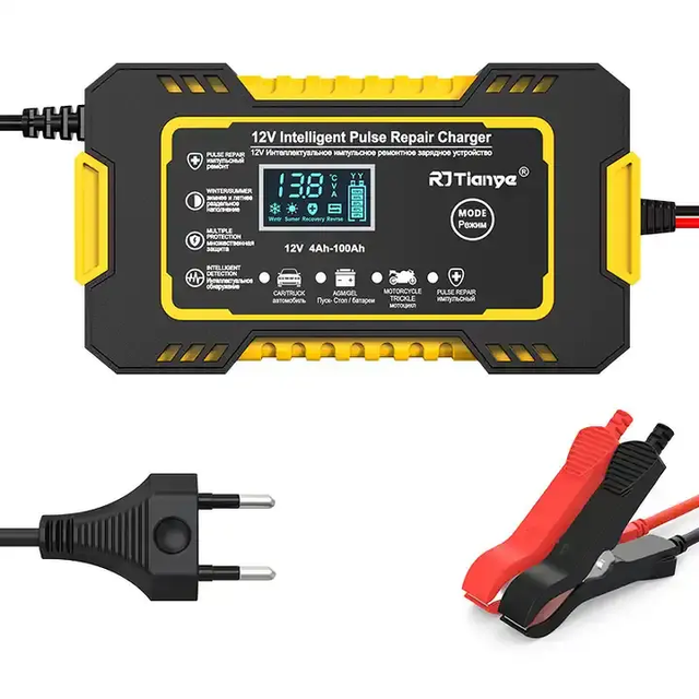 Automobile and Motorcycle Battery Charger 12V6A Intelligent Automatic Pulse Repair Lead-Acid Battery