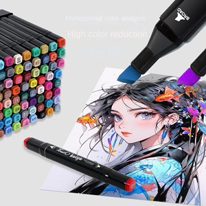 Logo personalizzato 24 colori penne penne a doppia punta all'ingrosso a buon mercato con punta penna ad acquerello Set <span class=keywords><strong>pennarello</strong></span> a doppia punta - Product Image 2