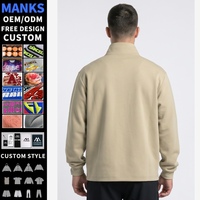 Sweat-shirt à col montant zippé pour homme avec logo personnalisé, poche latérale, vêtements de sport, vente en gros, gym, musculation, sweat-shirt décontracté pour homme