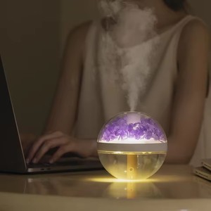 270ML Air Humidifier USB Rechargeable 800mAh Home Hydration Humidifier Colour <b>LED</b> <b>Light</b> Mist Maker Flower Humidificador - Product Image 4