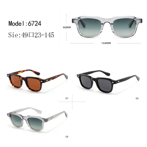Modern Rectangle Full Rim Sunglasses Solid Black Frame Resin Lens Anti-Uv Protection Men Adults - Product Image 3