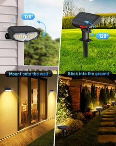 ไฟสปอตไลท์ LED พลังงานแสงอาทิตย์แบบชาร์จไฟได้ กันน้ำ IP66 ใช้แบตเตอรี่ AA/AAA จำนวน 2 ชุด พร้อมเซ็นเซอร์ควบคุมแสง สำหรับสวนกลางแจ้ง ลานบ้าน และภูมิทัศน์ - Product Image 5