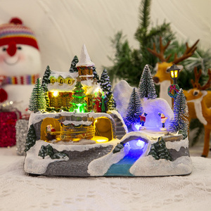 Grandi dimensioni carillon elettrico luci a LED decorazioni natalizie doppio turno <span class=keywords><strong>casa</strong></span> neve ornamenti statuette <span class=keywords><strong>natale</strong></span> giocattoli regalo - Product Image 4