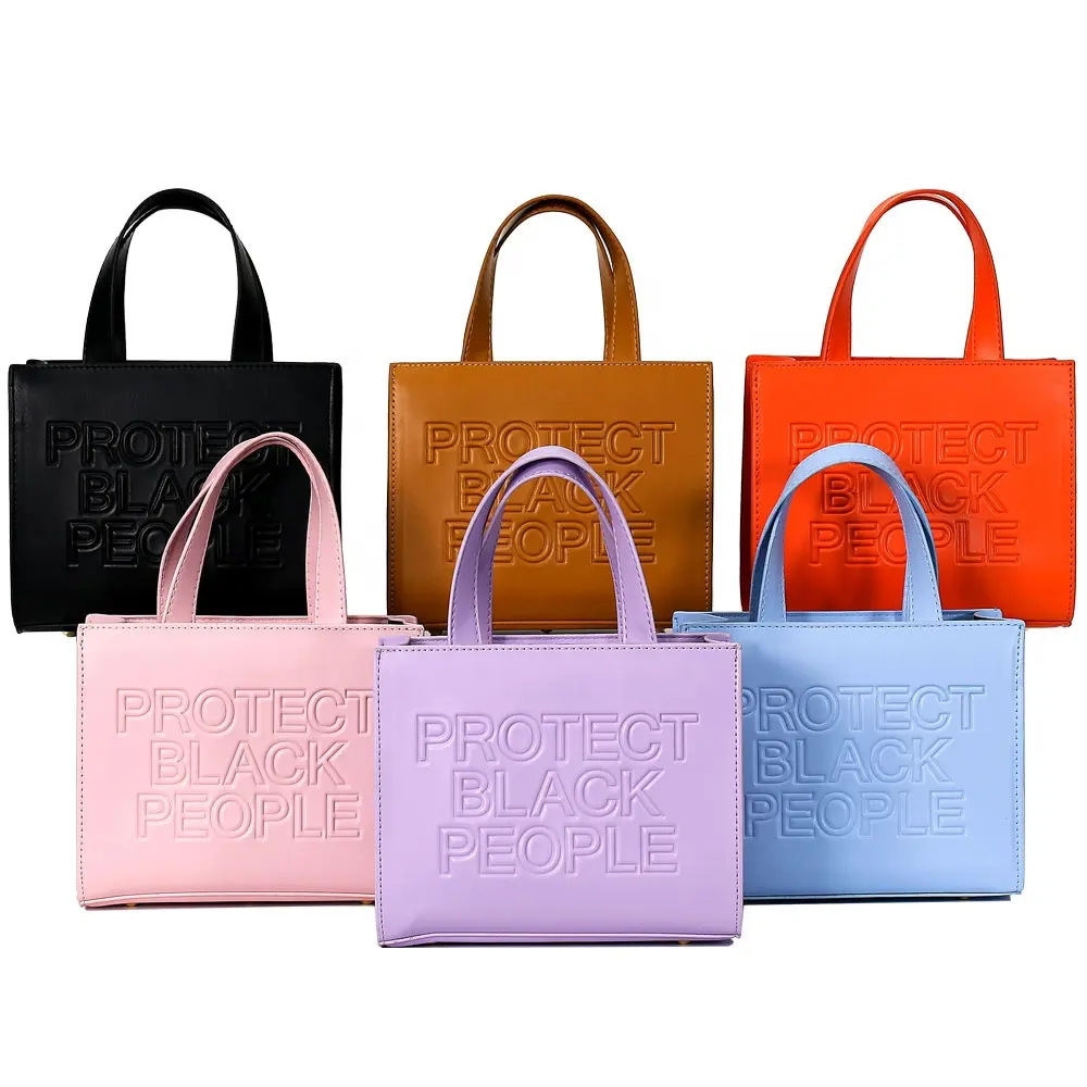 2022 Trendy Protect Black People PU Leather Custom Purse Women's Tote Bags Women Handbags Ladies Designer Handbags Famous Brands