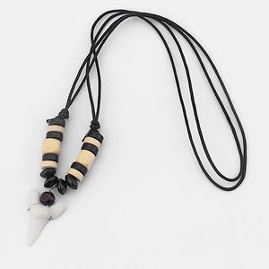 Classique <span class=keywords><strong>Blanc</strong></span> Résine Requin Dent Pendentif <span class=keywords><strong>Collier</strong></span> Forme Géométrique Coton Ciré Cordon Brin Réglable <span class=keywords><strong>Surf</strong></span> <span class=keywords><strong>Collier</strong></span> pour Mariage - Product Image 5