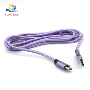 Lung Kay Usb Type <b>C</b> <b>Charging</b> Cable 1m Nylon Blue For Android Phones Data Transfer Fast <b>Charging</b> - Product Image 2