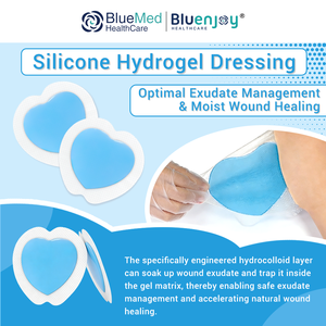 Pansement médical à faible sensibilité Bluenjoy en hydrogel de silicone, classe II, certifié CE, pour soins des plaies post-opératoires et incisions - Product Image 5