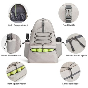 Sac à dos de <span class=keywords><strong>tennis</strong></span> pour <span class=keywords><strong>homme</strong></span> et femme, en polyester, grande capacité, pour pickleball, peut contenir 4 raquettes, avec compartiment séparé pour les chaussures - Product Image 4