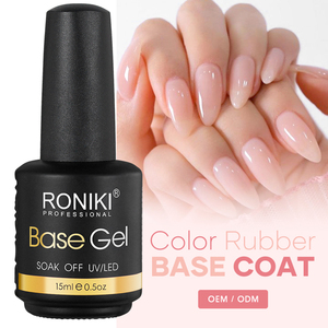 RONIKI Manteau de base en caoutchouc de couleur nude Vernis à ongles en gel UV sans hema <span class=keywords><strong>Constructeur</strong></span> de gel dur en bouteille Gel de base en caoutchouc de marque privée - Product Image 3