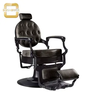 Ghế cắt tóc màu đen cổ cho nam giới với ghế cắt tóc sang trọng trường học cũ cho ghế cắt tóc bơm thủy lực