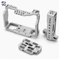 Composant de cage de caméra en alliage d'aluminium usiné CNC, sablé, pour équipement photographique, service de personnalisation en petites séries