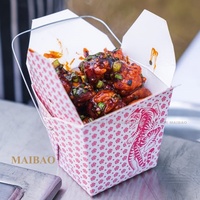 Seau d'emballage alimentaire jetable personnalisé pour restaurant asiatique Boîte de papier d'emballage pour pâtes ramen nouilles snack poulet avec poignée