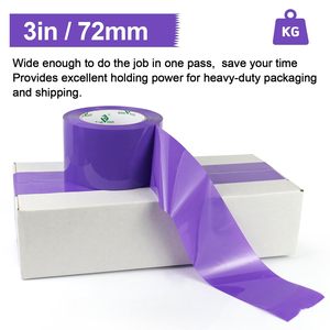 Ruban adhésif violet BOMEI avec adhésif acrylique, 3 x 110 yards, épaisseur de 2,4 mil, 6 rouleaux de recharge pour l'expédition et le déménagement - Product Image 4