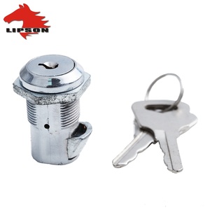 Zinc Alloy Cabinet Lock Cylindrical Design with 2 <b>Keys</b> and Bright Chrome Plating - Product Image 1