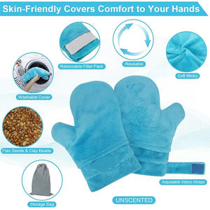 Artrit eller tam parmak nemli isı el ısıtıcıları yıkanabilir microwaheated ısıtmalı eldivenler eldiven spor organik keten tohumu - Product Image 5