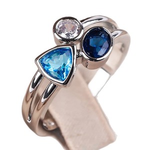 Anello con Tre Pietre Irregolari di Diversi Colori per Donne, Gioiello Elegante e Unico per Feste e Uso Quotidiano - Product Image 5