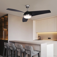 Moteur à courant continu de chambre à coucher d'approvisionnement d'usine à faible bruit 52 pouces ventilateur de plafond électrique à LED ventilateur de plafond intelligent avec lumière et télécommande