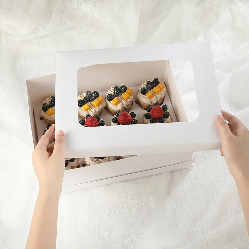 Фабрика Китая, лидер продаж, белая картонная коробка 12*12*6, коробки для торта, магазин десертов