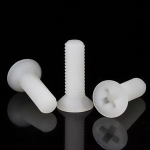 Tornillos de máquina de plástico de nylon con cabeza plana avellanada y hueca en cruz, M2, M2.5 x 4mm, 5mm, 6mm, M3, M4, M5 x 50mm, blancos - Product Image 4