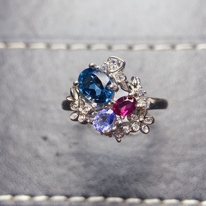 Tự Nhiên Màu Xanh Topaz Vòng 925 Sterling Silver Bạc Với 14K Vàng Mạ Bán Buôn Phụ Nữ Của Wedding Party Trang Sức Số Lượng Lớn Gi Chứng Nhận - Product Image 6