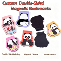 Marque-pages magnétiques double face personnalisés, marque-pages magnétiques en forme de panda de dessin animé pour la lecture de livres, décoration de la maison, cadeau
