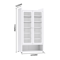 Lemari Penyimpanan Sepatu Logam Modern dengan 2 Pintu Kaca, Rak yang Dapat Disesuaikan, Desain Bongkar Pasang untuk Pintu Masuk & Balkon - Hemat Ruang