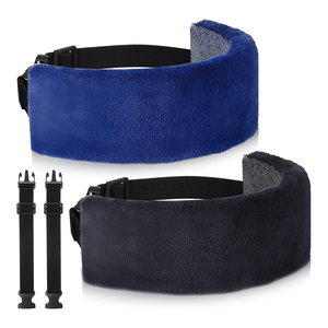 Siège d'<span class=keywords><strong>avion</strong></span> de voiture de qualité supérieure fixe soutien de la tête des yeux de sommeil doux polaire bande confortable avec 2 sangles d'extension oreiller de voyage nouveau Design - Product Image 6