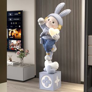 Spaceman Landing Large <strong>Statue</strong> Cartoon Style Luxury Astronaut Lamp Sculpture For Living Room Sofa <strong>Decorative</strong> Artistic Design - Product Image 5