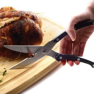 Ciseaux de cuisine multifonctionnels robustes et écologiques en acier inoxydable, avec aiguiseur de couteaux et 2 lames en plastique - Product Image 3