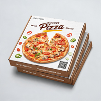 Boîte à pizza en kraft uni en gros, emballage en carton ondulé robuste anti-écrasement, livraison en 72h