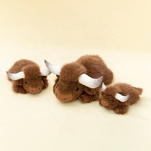 Peluche de simulation de vache couchée, petit bison en coton PP, ornements décoratifs, pour la Journée des enfants et l'anniversaire d'un garçon - Product Image 5