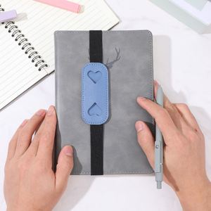 <b>Notebook</b> Pen Holders Detachable PU Leather Pen Holder Sleeve Heart Design Elastic Band Pen Clip for Journal Planner - Product Image 4