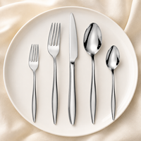 Ensemble de cuillères de service en acier inoxydable, finition miroir élégante, qualité 410, lavable au lave-vaisselle, durable pour les hôtels, les restaurants et la restauration