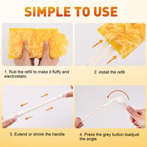 Adapté avec les recharges <span class=keywords><strong>Swiffer</strong></span> Duster Plumeaux microfibres extensibles jetables robustes pour le nettoyage à domicile - Product Image 5